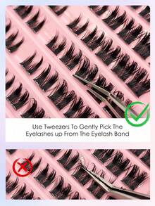 D-Curl Anime Style Fluffy False Eyelashes, 8-16mm Individual Lash Extension Set, Suitable For Makeup - D - View 8