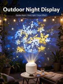 1pc LED Snowflake Projection Night Light, Dynamic Projection Lamp, USB Powered Adjustable Atmosphere Light, Suitable For Living Room And Game Room Decoration, Snowflake Theme Projection Light, Wall Rotating Decoration, 360° Rotating Dynamic Pattern Light & Shadow Decoration, Lighting, Lamp, Bedroom Lighting, Birthday, Party, Photography Lighting, Bulb, Christmas, Snowflake, Light, Projector, Suitable For Ceiling, House, Room, College, Holiday, Living Room, Bedroom, Event - Dynamic Projector Light - View 9