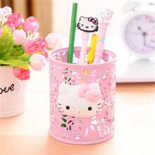 Hasbro 1PC Sanrio Hello Kitty Pen Holder Desktop Storage Box Desktop Decoration With Mesh Storage Compartment, Suitable For Schools And Offices - Decorative Storage Box For Pens, Pencils, Markers, Can Be Used As A Gift - One Size - View 2