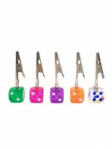 1pc Unique Transparent Dice Shaped Multi-Color Ashtray Cigarette Holder, Heat-Resistant Smoking Accessory - Multicolor - View 1