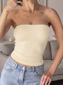 GLAMSKIN Women's Sexy Spaghetti Strap Top, All-Season Casual Double-Layer Slim Fit Basic Camisole, Streetwear And Beach Vacation Summer - Apricot - View 8