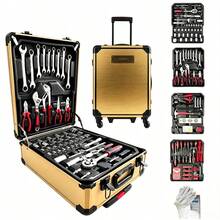 115/46pcs Professional Car Repair Tool Set: Portable Durable And Easy To Use Ratchet Wrench Set - Suitable For Car, Boat, Motorcycle Repair, Home Industrial Maintenance - Includes Carrying Case - Multi-color - View 1