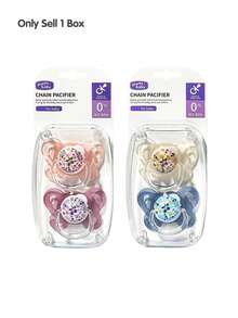 2pcs Baby Pacifiers, Printed Pacifiers Suitable For Baby Boys And Girls Day And Night Use, Perfect Gift For New Parents - Multicolor - View 2