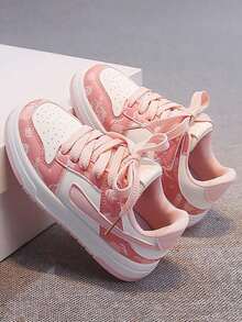 1 Pair Kids Cartoon Print Hook And Loop Soft Sole Anti-Slip Girls Casual Sneakers Spring Autumn - Pink - View 8