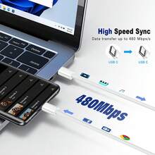 1-3pcs, 60W Type-C Super Fast Charging Cable, 100cm/3.3ft Fast Charging Cable, With SIM Ejector Pin, Compatible With Apple 13-18/Apple Ultra Series, Compatible With Samsung Series, Compatible With Apple 18 Mobile Fast Charging Cable - Multicolor - View 4