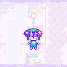 Gantungan Kunci Karakter Pixel OMORI, Liontin Perangkat Game, Aksesori Portabel Bergaya yang Dapat Dikoleksi - Coffee Brown - View 6