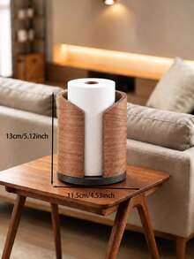 Compact Natural Wooden Toilet Paper Holder, Desktop Tissue Storage Organizer, Round Wooden Paper Holder, Suitable For Kitchen, Bathroom, Bedroom Countertop, Practical Home Decor And Housewarming Gift - Multicolor - View 9
