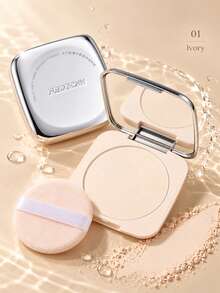 FEOTZNW Soft Focus Oil Control Powder Compact With Puff, Waterproof Long-Lasting Matte Finish, Makeup Gift For Women Birthday / Valentine's Day / Mother's Day, Party Essential - 01# Ivory - View 2