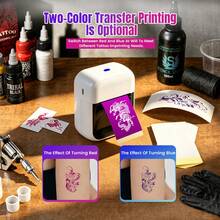ORICO Desktop Thermal Label Printer,Mini Tattoo Transfer Machine,Designed For Temporary Tattoo Transfers And Practicing Hand,With30 Pcs Red Paper,Drawn Tattoo Designs-An Excellent Tool For Tattoo Artists And Enthusiasts Alike. - C50+30 Sheets Of Red Tattoo Paper+1 Label Paper - View 5