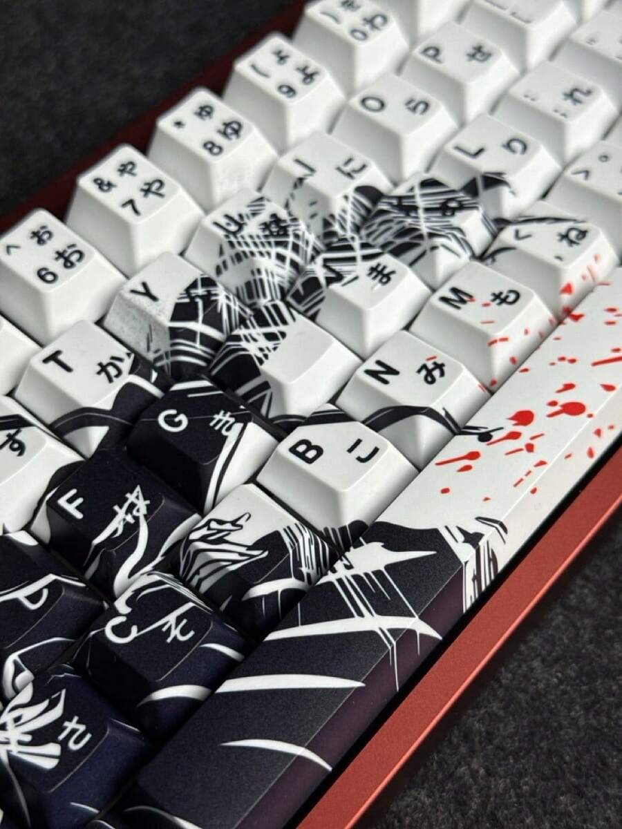 Death Theme Keycaps, 73 Keys, Cherry Height, Anime Keycaps, PBT Material, Compatible With 60, 65, 68 Layouts - View 1