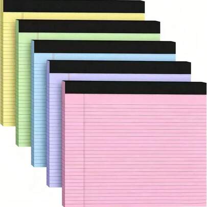 150pcs,5‑Colors Legal Pad Notebooks,College Ruled Writing Pads,11*9.5 Inch Top‑Bound Tear‑Off Lined Note Pads,30‑Sheets Pastel Memo Paper For School Office Supplies,Essential For The Start Of School, Gifts For The Start Of School