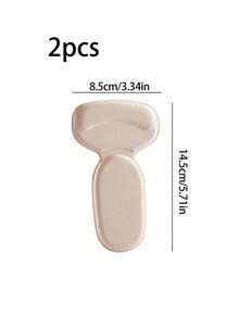 QKC 2pcs T-Shaped Thick Anti-Slip Heel Pads, Self-Adhesive Heel Grips For Men And Women Shoes, Anti-Slip, Anti-Blister, Heel Protection - Beige - View 3