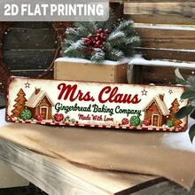 2D Flat, 1pc Vintage Mrs. Claus Gingerbread Bakery Metal Sign, Christmas Selection, Holiday Decoration, Gingerbread House Inspired Wall, For Christmas Decor, Kitchen, Home, Living Room, Decorative Sign (Random Style) - A - View 8
