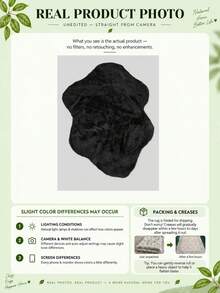 1件黑色云朵造型毛绒地毯，不对称床边地毯，1-5厘米裁剪余量，卧室脚垫地毯，客厅茶几地毯，北欧ins风装饰，小地毯，地毯，家居装饰，客厅地毯，客厅小地毯，卧室地毯，客厅家居装饰，户外地毯，可水洗地毯，羊毛地毯，毛绒地毯，秋冬地毯，厚绒/毛绒 - 黑色 - 查看 5