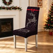1/2/4/6pcs Christmas Themed Chair Covers, Dining Table Chair Seat Protector, Removable And Washable - Multicolor - View 5