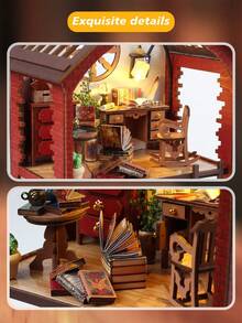1套木製DIY娃娃屋套件，迷你模型屋，迷你溫室模型套件，1:24比例，最佳聖誕禮物/DIY手工/生日禮物/家庭與朋友家居裝飾（不含電池） - TSZH220 - 查看 8