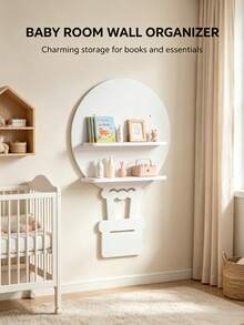 Hot Air Balloon Shaped Baby Room Double Layer Floating Wall Storage Shelf, Decorative Wall Display Rack For Storing Baby Supplies And Picture Books - Hot Air Balloon - View 5