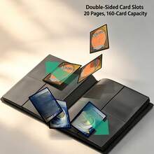 4-Pocket Card Collection Album 2x2, Thick Non-Stick Anti-Bend Pages, Dust-Proof And Moisture-Proof, 4-Color Elastic Bands For Easy Classification, Can Store Up To 160 Sleeved Cards, Tournament-Grade Storage Box With Display Function, Perfect Gift For MTG/TCG/ - Multicolor - View 3