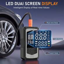 1 buah Pompa Ban Portabel Kompresor Udara, Pompa Udara Tanpa Kabel 150 PSI untuk Ban Mobil dengan Lampu LED, Pengukur Tekanan Digital, Pompa Sepeda Mati Otomatis untuk Mobil, Sepeda Motor, Sepeda, dan Bola Olahraga - Wireless - View 5