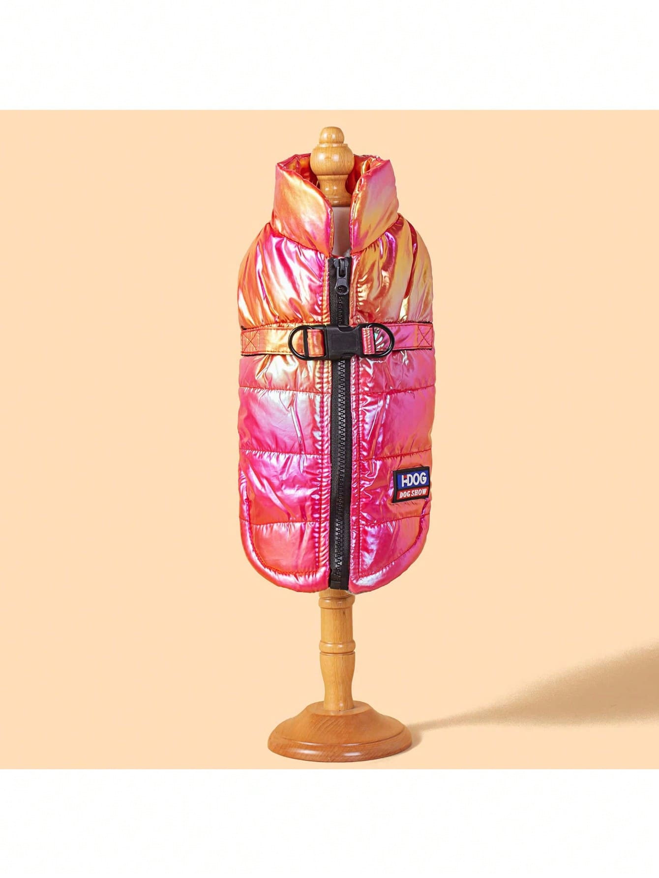 FDOG 1PC Reflective Gradient Color Thermal Lined Warm Dog Vest Pet Clothing - Hot Pink - View 1