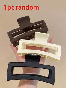 1 Set 3pcs Large 13cm Square Matte Hair Clips, Minimalist Solid Color Back Hair Clips, Suitable For Women With Thick Hair, Versatile Hair Accessories For Daily Commute, Vacation, Face Washing And Updo - Multicolor - View 6