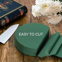8PCS Round Floral Foam Blocks For Flower Arrangements, Green Foam For Garden Decor And DIY Crafts, 7.3 X 3.4 Cm - Green - View 8
