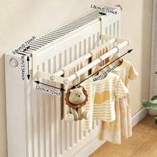 Thickened Metal Double-Bar Radiator Drying Rack, Radiator Towel Rack, Space-Saving, Wall-Mounted Radiator Drying Rack, Suitable For Clothes, Towels, Fits Most Radiators - Multicolor - View 10