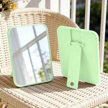 1pc Foldable Makeup Mirror With Stand, Portable High-Definition Desktop Vanity Mirror, Adjustable Angle Rectangular Tabletop Makeup Mirror, Suitable For Women And Girls, Bedroom, Dorm, Office And Daily Makeup Travel Portable Mirror - Multicolor - View 15