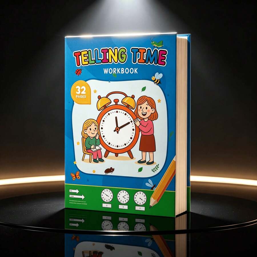 Lachilly Children's Time Cognition Workbook, Clock Learning Practice Book, Draw The Time Education, Write The Closest Minute Time, Kindergarten Math Practice, Essential For Classroom, Home, School, Teachers, Time Cognition Learning - Multicolor - View 1