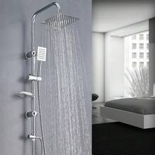 Bathroom Shower Kit Twin Head Square Fixed Head Riser Rail Bath Mixer Tap Set - 26Q-WIN-UK-LYQ-YSFD - View 3