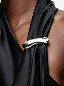 2/1pc Minimalist Metal Brooch Set, Multi-Functional Lapel Pin, Polished Scarf Clip And T-Shirt Clip, Fashion Belt Buckle, Suitable For Dresses, Coats And Other Clothing Accessories - Multicolor - View 2