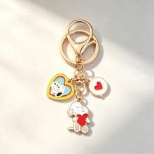 Hasbro SNOOPY (مجموعة من 12/8/4/2/1) سلسلة مفاتيح سبيكة كرتونية لطيفة Snoopy – هدية للأزواج الطلاب، تعليقة حقيبة، حلقة مفاتيح، تعليقة حقيبة ظهر - متعدد الألوان - مشاهدة 5