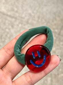 Women's Multi-Color Vintage Transparent Smiling Face Hair Scrunchie, Soft Elastic Hair Band, Home Hair Accessory, Suitable For Vacation, Travel, Festival, Birthday - Multicolor - View 10