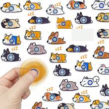 1 Set Cute Puppy Finger Spinner Stress Relief Toy, High-Speed Bearing Smooth Rotation Acrylic Portable Fidget Toy, Desk Decor For Office Workers To Relieve Stress And Heal Emotions (1 Set 10pcs) - Multicolor - View 3
