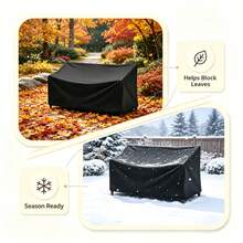 Patio Sofa Cover, 210D Oxford Fabric Garden Bench Cover, Fade-Resistant/Snow-Resistant/Wind-Resistant/Dust-Resistant/Water-Resistant - Black - View 5