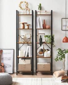 Bookcase - Rustic Brown + Ink Black - View 5