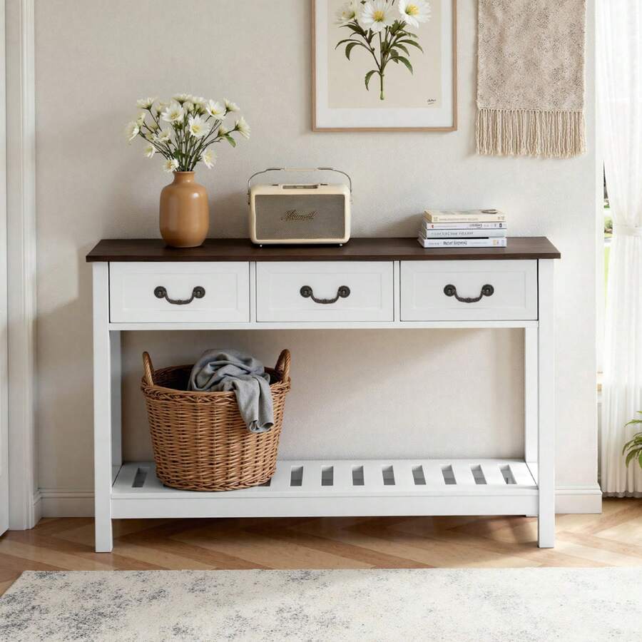 Sofa & Console Tables - White - View 1