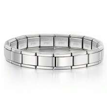 Tali Jam Tangan Rantai Emas Berlapis Vakum Elastis Stainless Steel Kosong DIY Niche Warna Perak Modular yang Indah - Perak - View 5