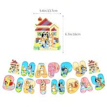 Themed Happy Birthday Banner, Cartoon Dog Letter Flag Garland, Birthday Party Hanging Banner Decor For Wall Party Supplies - View 9