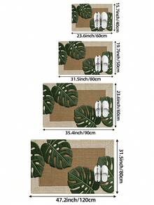 1pc 3D Pattern Doormat, Fresh Green Plant Design Wool Rug, Suitable For Bathroom, Kitchen, Outdoor, Indoor, Hallway, Bedroom, Living Room, Bedside, Machine Washable, Easy To Clean, Non-Slip Bottom, Suitable For Bedroom Winter Decor, Valentine's Day Holiday Decor, Bathroom Accessory Essential, Room Decor Set, Outdoor Decorative Carpet Mat - Multicolor - View 3