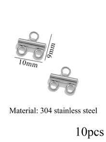 10 Per Pack Stainless Steel Multi-Layer Chain Clasp Connectors DIY Jewelry Accessories Connectors - Silver - View 11