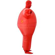 Halloween Christmas Party White & Red Inflatable Costume, Unisex Inflatable Costume, Personalized Holiday Outfit Inflatable Costume, Blower Included, Battery Not Included - Red - View 4