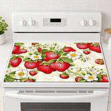 1pc Red Strawberry & White Floral Kitchen Drain Mat Table Mat, Fruit & Plant Print Dining Table Mat Coffee Table Mat, Country Farmhouse Style Desktop Decor Mat, Spring & Summer Kitchen Dining Home Decor - Multicolor - View 5