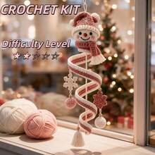 1 Set Spiral Snowman Crochet DIY Kit, Designed For Beginners, Easy To Start. Handmade Knitting, Full Of Fun. Includes Detailed English Instructions And Step-By-Step Video Tutorials, One Step At A Time, Even Beginners Can Complete. Suitable For Birthday, Valentine's Day, Mother's Day, Christmas, Halloween, Back To School, Ramadan And Other Holidays, An Ideal Gift Choice Filled With Heart. - C-Multicolor Set - View 1