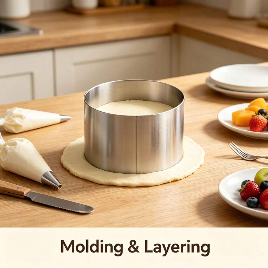 1PC Round Cake Ring Mold, Stainless Steel 3.94 Inch Dessert Mousse Mold, Cooking Ring, Tuna Tartare Mold