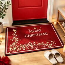 1pc Shiny Star Pattern Entrance Mat Carpet, Non-Slip, Easy To Clean, Washable - Suitable For Living Room, Bedroom, Kitchen, Office, Holiday Home Decor, Christmas Decor, Room Decor, Christmas Kitchen Rug - Multi-color a - View 1
