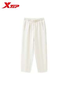 XTEP Knitted Casual Sweatpants Loose Cocoon Shape Fashion Sports Pants Cotton White - Cotton White - View 2