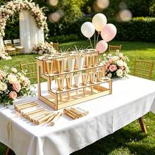 1 Set Wooden Ice Cream & Dessert Display Rack, 3-Tier Dessert Tabletop Stand, Suitable For Wedding, Spring Party - Multicolor - View 3