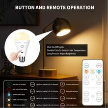 1/2pcs Smart Remote Control LED Bulb, Large Capacity Battery, Ultra Long Battery Life, With Remote Control, Rechargeable LED Bulb, Detachable, Ambient Light, Table Lamp, Wall Lamp, Ice Hockey Light, Emergency Light, 3 Color Lights, USB Charging LED Bulb With Hook - Portable High Brightness, Suitable For Bedroom, Living Room, Compatible With Remote Control, Suitable For Various Lamps, Outdoor, Camping, Multiple Colors And White Adjustable - Various - View 3