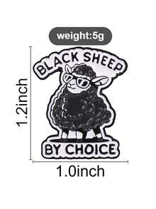 Black Sheep By Choice Enamel Pin, Cool Fashion Glasses Black Sheep Brooch, Sassy Attitude Badge For Backpack Jacket - Multicolor - View 9